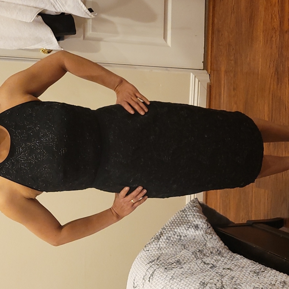 LAUNDRY black embellished dress